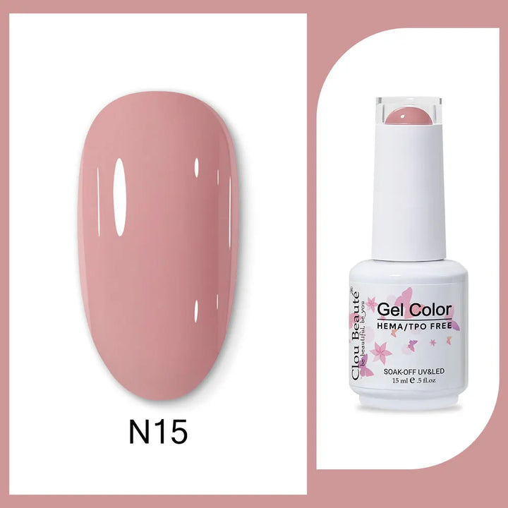 Clou Beaute 15ml Red Black White Green Neon Gel Nail Polish Base Top Coat Velvet Top 400 Colors Semi Permanent Gel Nail Varnish