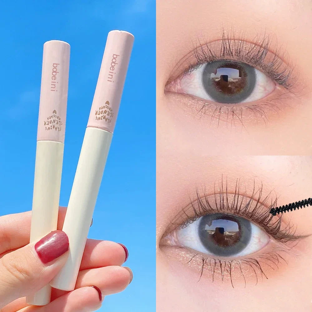 Silk Fiber Curling Mascara, Ultra-Fine Brush, Lengthening &amp; Volumizing, Waterproof, Smudge-Proof, Long-Lasting, Unisex, Eye Safe