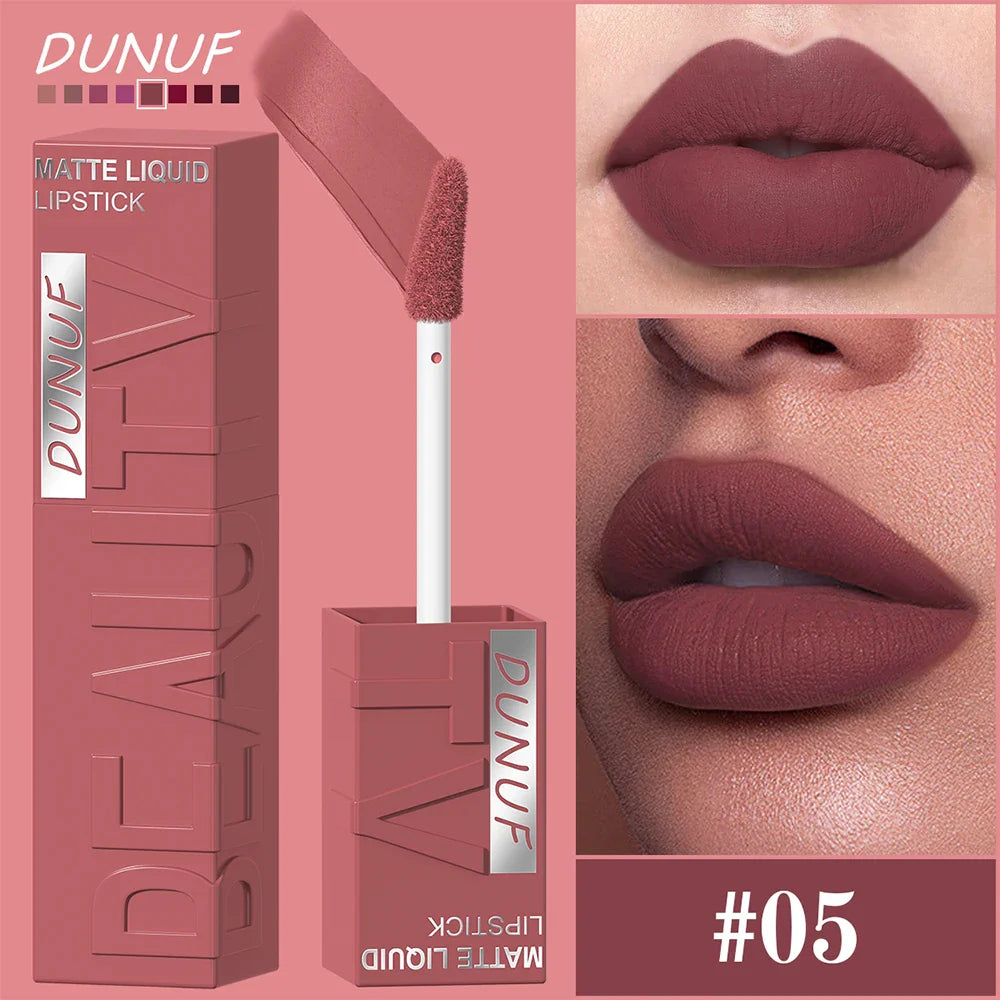 Matte Velvet Lipstick Lip Gloss Waterproof Smooth Long-Lasting Non-sticky Non-transfer Deep Red Nude Y2K Daily&amp;Party Makeup Gift