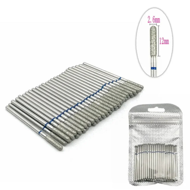 50pc Diamond Nail Drill Cuticle Clean Bit Set Milling Cutter for Manicure Electric  Bits Accessories Dead Skin Remove Tool