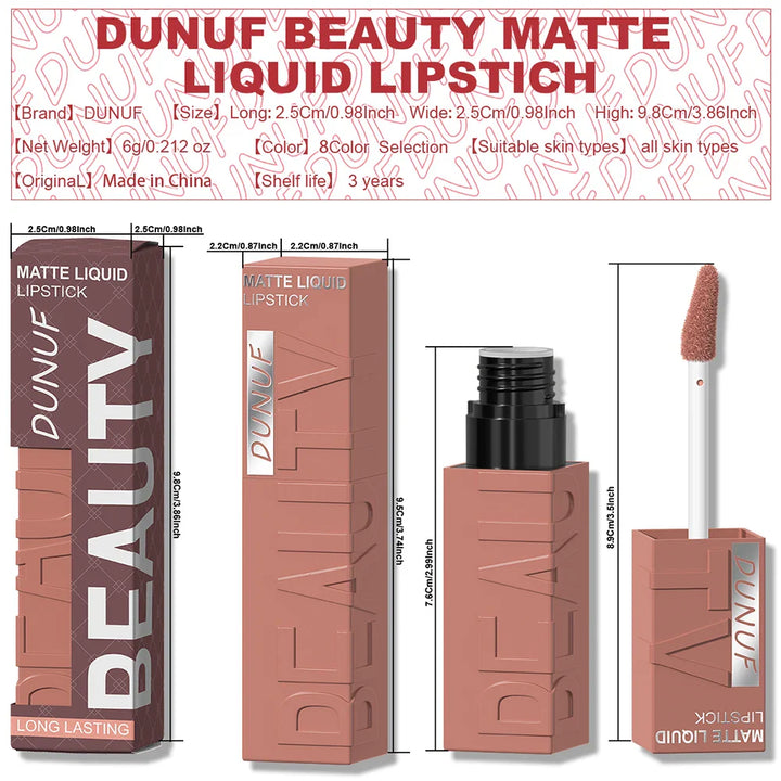 Matte Velvet Lipstick Lip Gloss Waterproof Smooth Long-Lasting Non-sticky Non-transfer Deep Red Nude Y2K Daily&amp;Party Makeup Gift