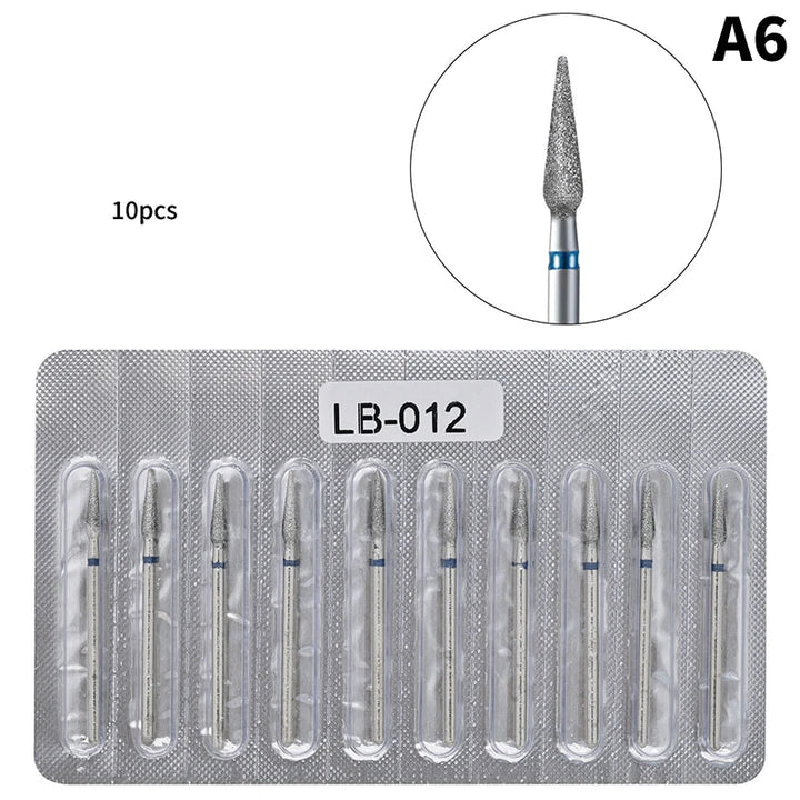 10Pcs Diamond Milling Cutter For Manicure Electric Nail Drill Bits Accessory Pedicure Machine Nail File Gel Remover Tool