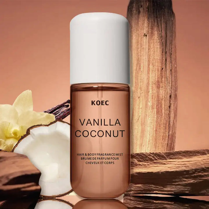 KOEC Vanilla &amp; Coconut Fragrance Mist Perfume Refreshing Moisturizing Triple Notes Plant Fragrances Propylene Glycol