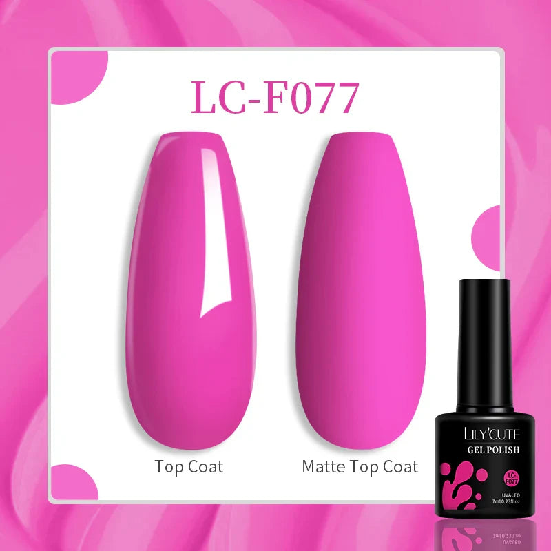 LILYCUTE 129 Colors 7ML Nail Gel Polish Nail Supplies Vernis Semi Permanent Nail Art Manicure Soak Off LED UV Gel Nail Varnishes