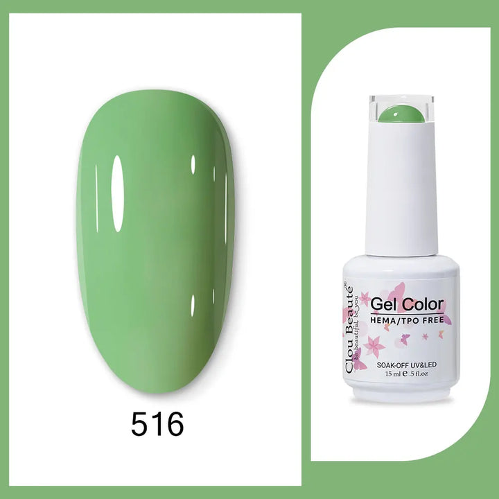Clou Beaute 15ml Red Black White Green Neon Gel Nail Polish Base Top Coat Velvet Top 400 Colors Semi Permanent Gel Nail Varnish